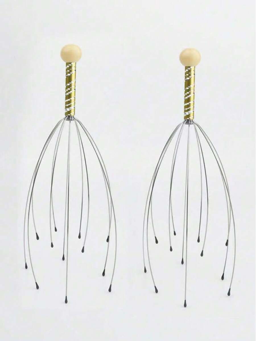 1/2个12指头部按摩器，头部抓挠头皮按摩器，用于放松和身体刺激的头皮按摩器 - 彩色 - 查看 1