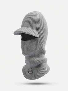 Cycling Long Windproof Warm Face Mask, Ear Warmer Knit Hat, Helmet Liner Cap - A - View 1