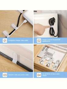 Self-Adhesive Hook And Loop Cable Ties, Data Cable Organizer, Self-Adhesive Cable Clips, Wall-Mounted Cable Organizer, Desktop Computer Cable Fastener, Multi-Purpose Adjustable Nylon Office Desk Strap, Cable Fixing Clips, Reusable Tie Wraps, Cables, Office Supplies, Desktop Accessories, Cable Management - Multicolor - View 12