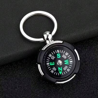 1pc Compass Keychain With Directional Pointer - Made Of High-Strength Zinc Alloy, Suitable For Hiking, Camping, Travel - Can Be Hung On Car Keys, Backpacks - Ideal Outdoor Survival Navigation Tool, Hiking Accessory, Compass Keyring, Key Chain, Men's Accessory, Emergency Tool, Fashionable Compact Design, Easy To Carry, Applicable For Camping Gear, Survival Kits, Expedition, Mountaineering, Outdoor Activities, Travel Accessories, Rescue Tools, Camping, Sports Accessories, Men's Gifts, Women's Gifts