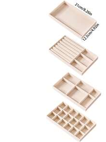 Khay đựng trang sức 1-9 món, khay trưng bày trang sức bằng nhung, khay đựng trang sức xếp chồng, khay đựng trang sức nhiều ngăn cho dây chuyền, nhẫn, son môi, bông tai, thích hợp cho bàn trang điểm, giá trưng bày trang sức, khay đựng trang sức, trang trí phòng trang điểm, trang trí phòng. - Nhiều màu - Xem 5