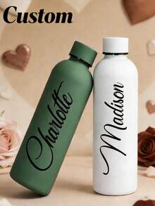 1pc Customized Double-Layer Stainless Steel Coffee Cup/Soda Bottle, Sports Insulated Water Bottle, 500ml/17oz Personalized Name Cup, Multiple Colors Available, Suitable As Back To School, Holiday And Birthday Gift For Boys And Girls