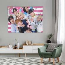 STRAY Members Magazine Pink America Flag , Skz KIDS-S Kpop Tapestry, Stray Tour 2025 Merch,Gift Ideas STAYS, Birthday Gift & Concert Merch ,Wall Hanging Aesthetic College Decor - White - View 4