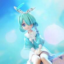 A 16cm PVC Cute Figure, An Anime Two-Dimensional Decoration Featuring A Kawaii Girl In Green Clothes In A Sitting Pose. It Works As A Computer Case Ornament And A Gift For Boys. - 彩色 - 查看 2