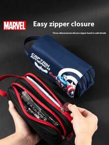 Disney 升级版大容量学生漫威蜘蛛侠文具袋，学生铅笔盒，文具收纳包，文具笔袋【双拉链】，开学季 - 彩色 - 查看 5
