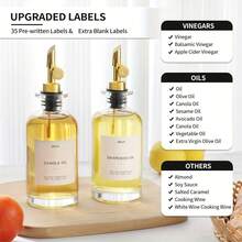 1pc/350ml/500ml Oil Bottle, Thin Skin Glass Oil Dispenser Bottle, Leak-Proof Oil Pot, Storage Bottle, Vinegar Bottle, Seasoning Container, Kitchen Supplies, Random Kitchen Supplies Label - Multicolor - View 6