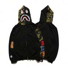 3D Digital Printing Shark Camouflage Sweater Spring And Autumn Zip-Up Hoodie Cardigan - WLWY1201 - 查看 3