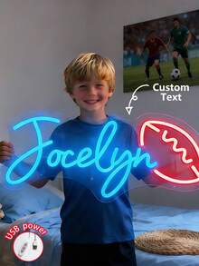 Custom Name Neon Signs Sports-Themed Neon Home Decor Kids' Room Decor LED Name Light Signs Neon Name Light Signs Custom Neon Signs Kids' Gifts LED Name Light Signs - tên neon - Xem 1