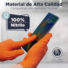 CYPNBest Trading 100 Guantes de Nitrilo Uso Industrial Color Naranja Para Uso Rudo Libres de Látex y Vinyl Textura Diamante Para Mayor Agarre de 8.5g de Grosor y Tecnología TouchscreenFashion - 224424369 - Ver 7