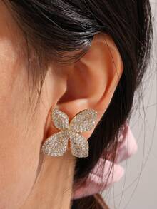 3pcs/Set Luxurious Leaf Cubic Zirconia Necklace & Earrings Jewelry Set For Women - Leaf - View 6