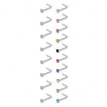 鼻钉：8 件装 20G 金/银 316L 医用级不锈钢鼻钉，低过敏性螺旋式鼻钉，男女通用，镶嵌透明立方氧化锆