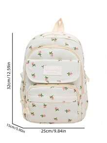 Minimalist Functional Backpack For Women, Suitable For Daily Commute And Travel - White - View 2