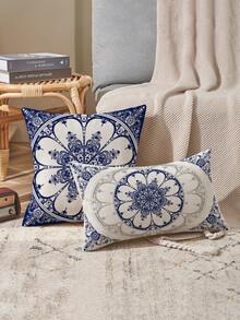 4pcs Bohemian Style Design, Home Decor, Gift, Polyester Material, Hidden Zipper, No Filling, Suitable For Home Decor, Living Room Decor, Pillowcase, Cushion Cover, Throw Pillow Cover, Sofa Decorative Cushion, Mat Cover, Soft Cushion. - Linen Material - View 7