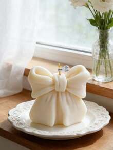 Khuôn silicon hình nơ dễ thương dùng để làm nến thơm - Có thể tái sử dụng, dễ vệ sinh, thích hợp làm khuôn nến/nến thạch cao/nến nhựa, trang trí nhà cửa mùa xuân, quà tặng đám cưới, quà tặng ngày Valentine, trang trí nhà cửa. - trắng - Xem 6