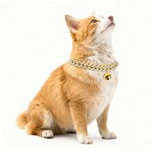 1条嘻哈宠物项链，锌合金链，镶嵌闪亮水钻，适合小型、中型和大型犬猫，节日礼物，日常佩戴，狗狗项链