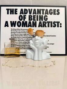 1pc White Floral Desk Organizer, Multifunctional Pen Holder & Makeup Storage Box, Suitable For Office, Home, Living Room, Vanity, Desk, Bathroom, Ideal Gift For Family, Colleagues, Lovers, Valentine's Day, Vase, Desktop Storage, Office Desk Accessory, Office Decor, Room Decor - Multicolor - View 5