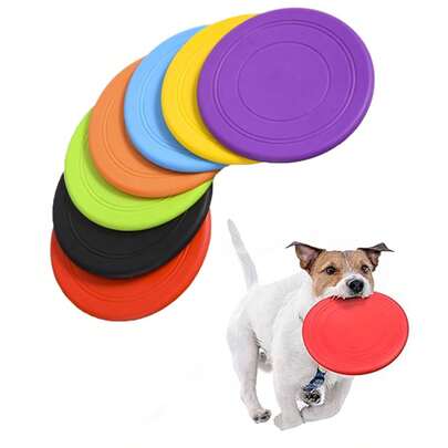 3pcs Dog , Dog Training Interactive Toys, Pet Chew Toys, Pet Silicone Soft Training , Puppy Toys, Lightweight & Soft Floating Disc