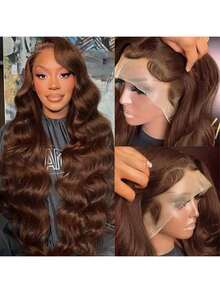 34 Inch Glueless Wigs Human Hair Pre Plucked Brown 13x4/13*6 HD Lace Front Wigs Human Hair Glueless 200% Density Body Wave Lace Front Wigs Human Hair With Baby Hair - S4 - 查看 7