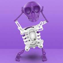 This Is A 3D-Printed Skeleton Ornament That Requires Self-Assembly. Once Wound Up, It Performs Funny Swaying And Comical Dancing Movements, Making It Very Amusing. It Can Be Played With Fingers To Relieve Stress And Calm Irritability. - Multicolor - View 11