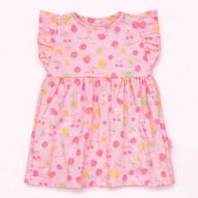 Comfortable And Lightweight Printed Summer Baby Dress - Baby Pink - View 4