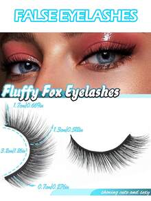 10 Pairs Of Fox Eye Cat Eye Style False Eyelashes, Natural Appearance, Featuring Synthetic Mink Fibers, They Are Soft In Texture, Thick, And Curled, With Elongated And Fluffy Outer Corners That Resemble Fox Eyes, Full Strip Handmade Fake Lashes, Lightweight, For Glamorous Eye Makeup, Easily Enhancing Your Eye Appearance |Cat Eye Effect | Elegant Design| Strips Eyelash| - fox eye lashes - View 6