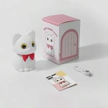 Lámpara de gato ajustable de 7 colores, luz nocturna kawaii con temporizador y carga USB, decoración de dormitorio, regalo de cumpleaños, lámpara de mesita de noche, sensor táctil, regalo lindo para novia, niños - Multicolor - Ver 7