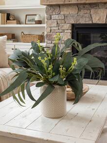 10pcs Eucalyptus Leaves With Pods, Artificial Plants For Home Decor, Suitable For Living Room, Bedroom, Dining Room, Tabletop, Vase, Office, Holiday Gifts - Multicolored Eucalyptus Leaves - View 4