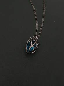 2pcs Couple's Hollow Heart Pendant Necklace Set, Creative Guarding Heart Design, Valentine's Day Gift, Personalized Clavicle Chain Gift Box - Heart Necklace - View 9