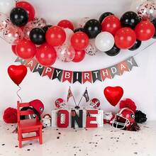 40pcs Red And Black Balloons -10 Inch Matte Black Red White Latex Balloons And Confetti Balloons, Suitable For Birthday Parties, Graduation Ceremonies, New Year, Father's Day, Racing Events, Movie Watching Decorations, Poker Card Decoration Supplies,Independence Day - Black and Red - View 6