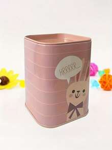 Large Capacity Metal Piggy Bank - Romantic Forest Animal Theme, Wolf, Bear, Deer, Rabbit Design, Multifunctional Pen Holder, Suitable For Home Or Office Organization, Family-Friendly Organization, Romantic Design, Sturdy Structure, Money Saving Box - Multicolor - View 11