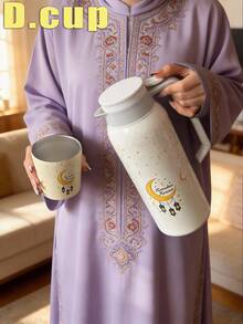 1个1500毫升节日祝福月亮灯笼双层不锈钢真空保温杯，可作咖啡壶、茶壶、水壶、杯子、咖啡杯、茶杯、保温杯，304不锈钢材质，适用于办公室、家庭、户外、餐厅、聚会等场合，是节日礼物、生日礼物、母亲节礼物、情人节礼物的理想之选。 - 彩色 - 查看 5