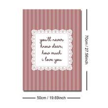 1pc Framed/Unframed You'll Never Know Dear How Much I Love You Canvas Poster Pink Stripes Cute Nursery Wall Art Print Baby Girl Room Aesthetic Decor Painting For Kids Room,Playroom,Bedroom,Modern Home Decoration - Multicolor - View 13