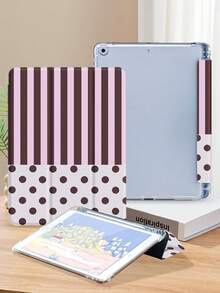 Kingsung Funda para tableta con patrón de lunares y rayas, compatible con iPad 9.7/10.2/10.5/10.9/12.9/Pro 11, 10ma generación, compatible con Samsung Galaxy Tab S6 Lite 10.4 pulgadas, compatible con Kindle Paperwhite 12a generación 2024, Kindle (11a generación) versión 2022, Kobo Clara Color, protección contra caídas suaves, soporte inteligente/activación/suspensión automática - Multicolor - Ver 4