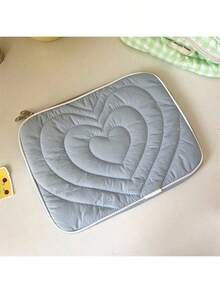Soft Thermal Lined Laptop Sleeve - Cute Heart Embroidery Laptop Bag, Fits 11/14/15 Inch Devices - Korean Fashion Tablet/Laptop Case - Multicolor - View 7