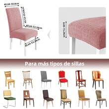 6 Pzas cubiertas de silla resistentes a salpicaduras en unicolor,Elástica Protectora De Silla Comedor Removible.cubierta moderna para silla de comedor de poliéster elástico, La cubierta de la silla es adecuada para la mayoría de las sillas, y la tela de alta elasticidad puede adaptarse a su silla muy bien y hacer que su silla se vea más fresca.  La cubierta de la silla de comedor puede transformar su vieja silla en una nueva, actualizar su decoración interior, extender la vida útil de la silla y ahorrar su dinero. Las fundas decorativas para sillas se pueden utilizar en salones, banquetes de boda, hoteles, conferencias, celebraciones, ceremonias, restaurantes, etc.todas las estaciones. - Rosa Rosa - Ver 3