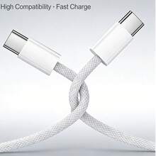 1条编织Type-C转Type-C快充线！高密度编织，防缠绕，快充，兼容Apple 15-17英寸机型，适合居家/通勤/旅行使用。 - 彩色 - 查看 2