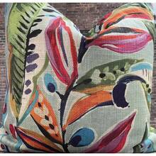 Designer Pillow Cover, Tropical Leaf, ENQ, Carnival - 白色 - 查看 6