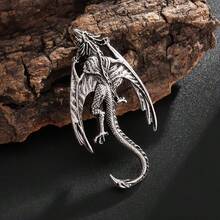 1pc Retro Domineering Dragon Brooch, Great Gift, For Men And Women Clothing Bag Backpack, Banquet Party Festival Performance - 1 - 查看 3