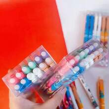 Mattel 12pcs/Set, K-Pop Girl Group Popular Erasable Ballpoint Pens, Retractable Erasable Pens, Student Stationery, Korean Cartoon Style Erasable Signature Pens, Suitable As Learning Tools, Holiday Gifts Or Birthday Gifts - Multicolor - View 8