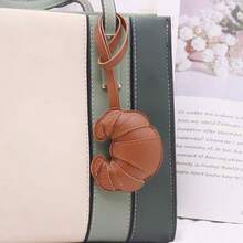 Brown Croissant Bag Charm, Fashin Bread Charm Handbags Purse Bag Accessories Car Charms PU Key Charms - 最初的 - 查看 3