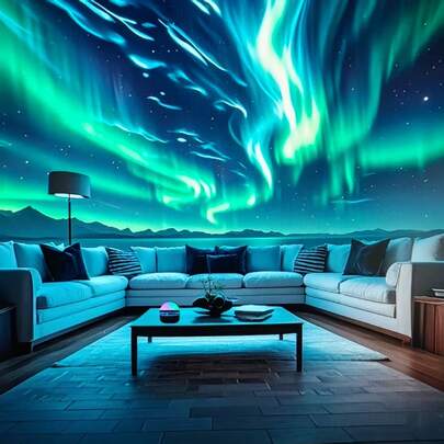 1pc USB Powered LED Aurora Borealis Projection Lamp With Remote Control, No Rechargeable Battery, Suitable For Party, Birthday, Bedroom Home Decor