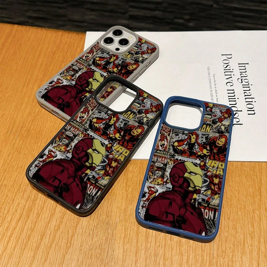 Marvel Patterned Phone Case, Iron Man, , Hulk, Thor, Hawkeye, Black Widow, Thanos, Avengers. Compatible With IPhone 17 ProMax, 17Pro, 17Air, 16, 15, 14, 13, And 12 Pro Models, With Shockproof Protection. A Unique Gift For Marvel Fans, Friends, Birthdays, Holidays, And Special Occasions. Great Gift Option For Anyone Who Loves Superheroes. - 藍色 - 查看 1