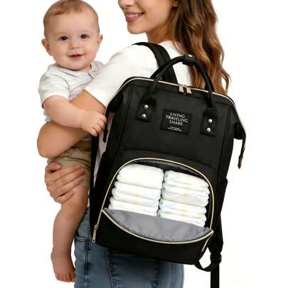 Bolso multifuncional para mamá, de gran capacidad, sencillo y portátil, mochila casual y de moda para exteriores, mochila ligera y espaciosa, mochila con compartimento para botellas y pañales, con compartimento independiente para leche y múltiples compartimentos, adecuado como regalo para madres o regalo de cumpleaños