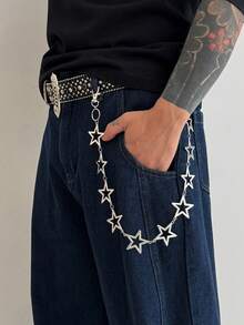 1 chiếc dây đeo eo hình ngôi sao phong cách Punk tối giản thời trang, dây đeo thân cá nhân hóa dành cho nam, dùng để trang trí quần, phụ kiện hàng ngày, lễ hội âm nhạc, tiệc tùng. - Bạc - Xem 10