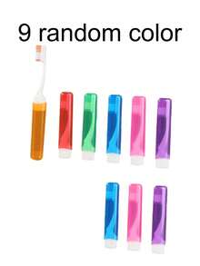 6pcs Foldable Travel Toothbrush Set With Storage Case, Medium Hardness Nylon Bristles, Unscented, Suitable For Men And Women, Manual Toothbrush Set, Portable For Travel, Camping, School And Home Use - Multicolor - View 13