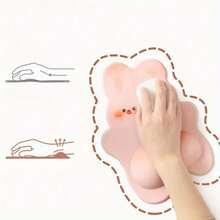 1 Piece Of Ergonomic Rabbit Shaped Mouse Pad With Gel Wrist Support, Non Slip Rubber Base And Smooth Surface For Precise Control - Ideal For Office And Games, Compatible With Notebook And Desktop Comp - 粉色 - 查看 2
