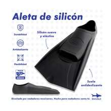 Aletas de entrenamiento acuático 100 % silicón - Negro - Ver 5