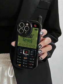 1pc Unique Big Brother Heart & Letter Painted Glossy Phone Case Compatible With IPhone 15, 15 Pro Max, 17 Pro, 17 Air, 17, 17 Pro Max, 16, 11, 16 Pro, 16 Plus, 16 Pro Max, 16e, 15 Pro Max, 13, 14, 12, XS, XR, 7G, 8P, 11 Soft Silicone Anti-Drop Protective Cover - Multicolor - View 3