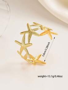 1 chiếc vòng tay hình sao biển thời trang, thích hợp cho nữ giới đeo hàng ngày. - Vàng - Xem 5