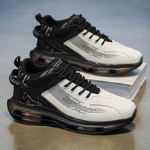 男士气垫跑步鞋，运动休闲厚底运动鞋，增高运动鞋 - B-黑色 - 查看 3